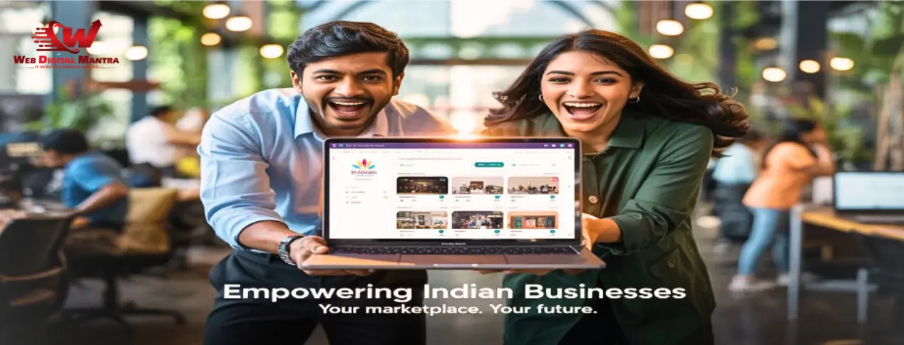 Indian entrepreneurs launching a multi vendor ecommerce platform on laptop